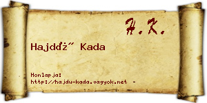 Hajdú Kada névjegykártya